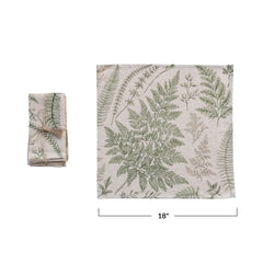 Botanist Cotton & Linen Printed Napkins, Set of 4