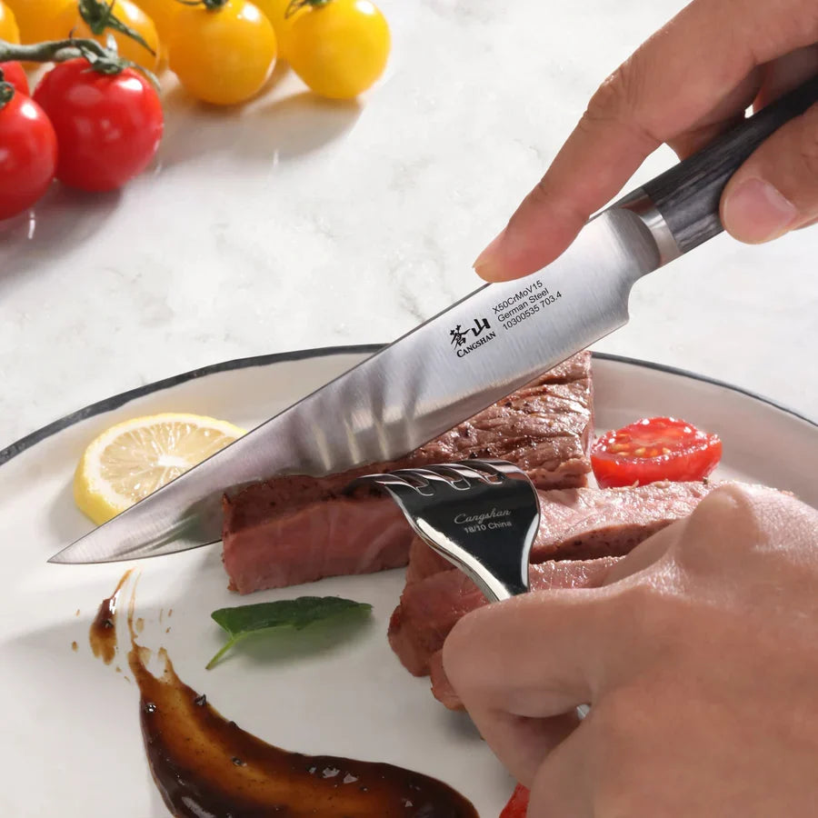 4-Piece Pakkawood Steak Knife Set in Wooden Chest