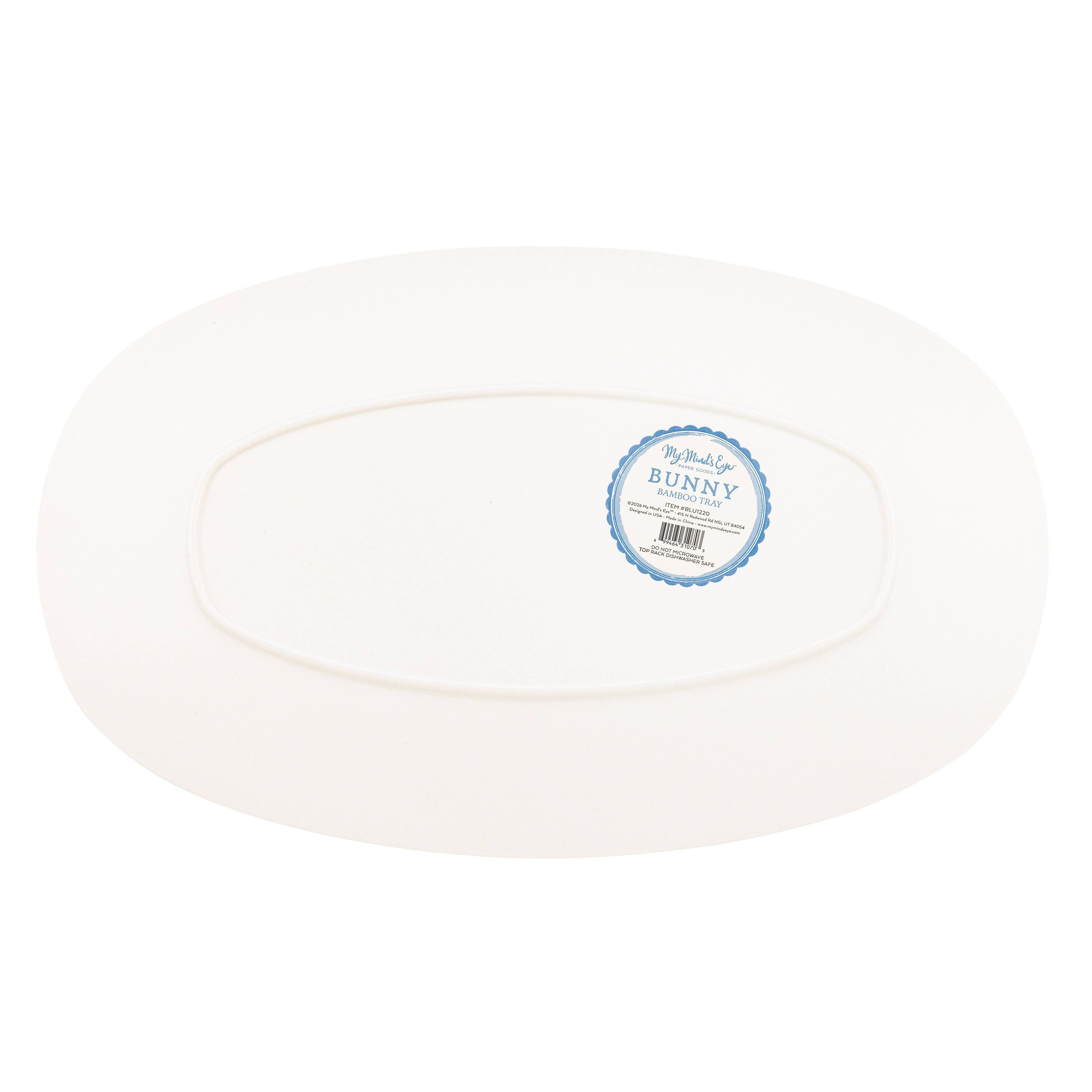 Bunny Oval Bamboo Tray