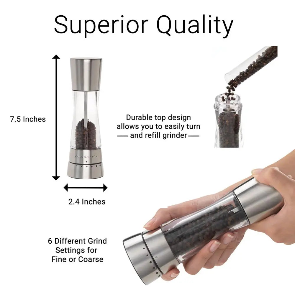 Cole & Mason Derwent Pepper Mill Stainless Steel