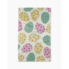 Colorful Easter Eggs Geometry Kitchen Tea Towel