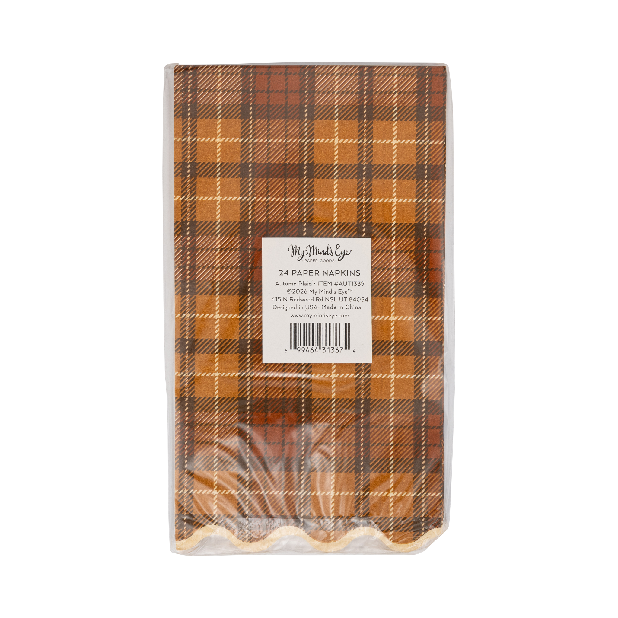 Autumn Plaid Dinner Paper Napkins